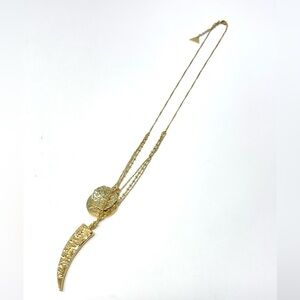 New Anthropologie Layered Gold Bohemian Pendant Necklace